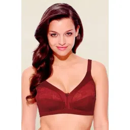 Enamor Maroon Non Wired Non Padded Full Coverage Bra-picture-15