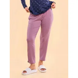 Enamor Mauve Plain Lounge Pants-picture-35