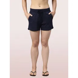 Enamor Navy Cotton Shorts-picture-30