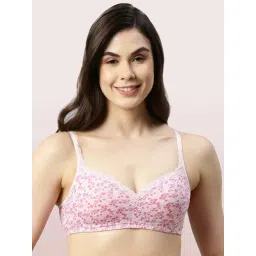 Enamor Pink Non-Wired Padded Balconette Bra-picture-33