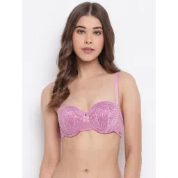 Enamor Pink Under Wired Padded Half Coverage Multiway Bra-picture-39