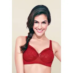 Enamor Red Non Wired Non Padded Full Coverage Bra-picture-21