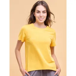 Enamor Round Neck Relaxed Fit Cotton T-shirt-picture-20