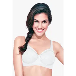 Enamor White Non Wired Non Padded Full Coverage Bra-picture-33