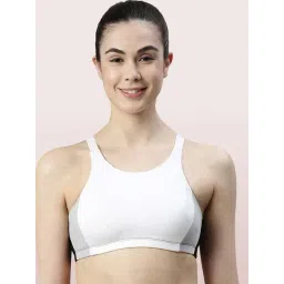 Enamor White Scoop Neck Sports Bra-picture-17