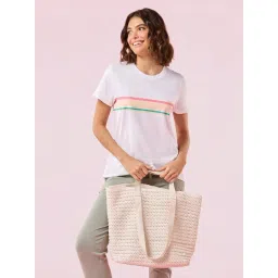 Enamor White Striped Top-picture-30