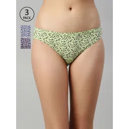Enamor Women 3Pcs Assorted Cotton Bikini Briefs With Antimicrobial & Stain Release Finish-picture-11