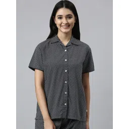 Enamor Women Black & White Printed Night suit image 1