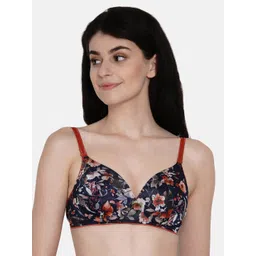 Enamor Women Black Print Padded Non-Wired High Coverage T-Shirt Bra With Detachable Straps-picture-19