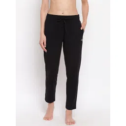 Enamor Women Black Slim Fit Relax Lounge Pants-picture-36