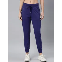 Enamor Women Blue Dry Fit Antimicrobial Solid Joggers-image-30