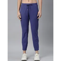 Enamor Women Blue Solid Antimicrobial Straight-Fit Track Pants-image-15