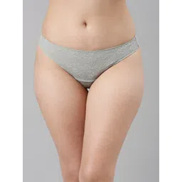 Enamor Women Grey Solid Thong Briefs-image-14