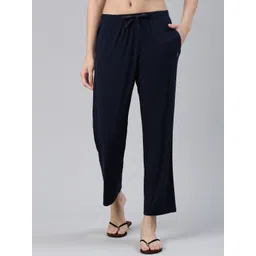 Enamor Women Mid-Rise Relaxed-Fit Straight Lounge Pants-picture-21