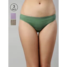 Enamor Women Pack Of 3 Assorted Cotton Bikini Briefs-picture-34