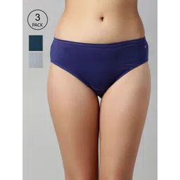 Enamor Women Pack of 3 Multicolored Cotton Antimicrobial Hipster Briefs-CH03-picture-28