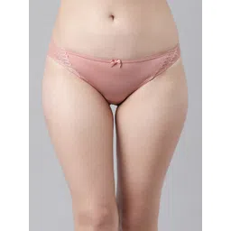 Enamor Women Pink Solid Bikini Briefs-image-17