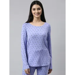 Enamor Women Purple & Black Printed Night suit-picture-32