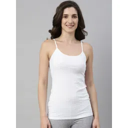 Enamor Women White Solid Camisole-image-20