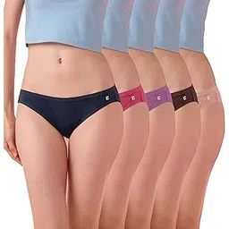 enamor Women's Cotton CB03 Antimicrobial Stain Release Finish Full Coverage and Low Waist Regular Fit Solid Bikini Style Underwear-picture-31