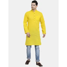 Enchanted Drapes Band Collar Cotton Kurta-picture-38