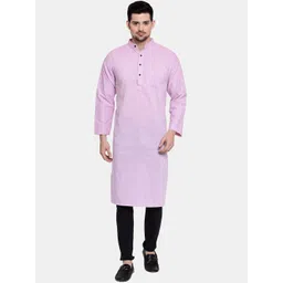 Enchanted Drapes Band Collar Cotton Kurta-picture-16