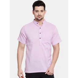 Enchanted Drapes Band Collar Cotton Kurta-picture-37