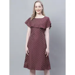 Enchanted Drapes Checked Flared Sleeve Fit & Flare Midi Dress-picture-26