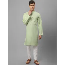 Enchanted Drapes Mandarin Collar Pure Cotton Kurta-picture-10