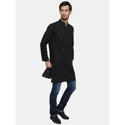 Enchanted Drapes Mandarin Collar Pure Cotton Kurta image 5