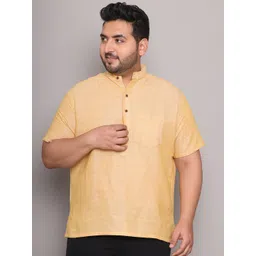 Enchanted Drapes Men Plus Size Solid Daily Cotton Straight Kurta-picture-33