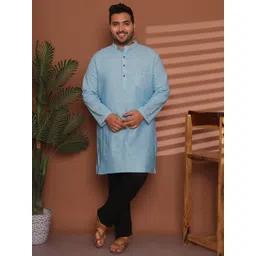 Enchanted Drapes Men Plus Size Solid Daily Cotton Straight Kurta-picture-36