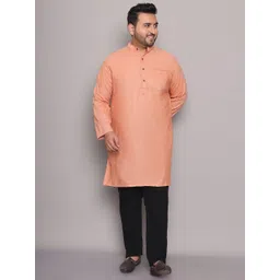 Enchanted Drapes Men Plus Size Solid Daily Cotton Straight Kurta-picture-38