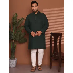 Enchanted Drapes Men Plus Size Striped Daily Cotton Straight Kurta-picture-29