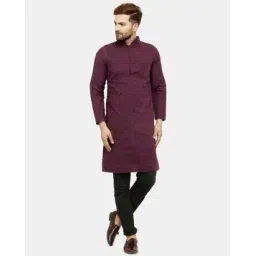 enchanted drapes Men Regular Fit Long Kurta with Mandarin Collar-picture-40