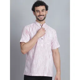 Enchanted Drapes Men Striped Flared Sleeves Thread Work Kurta-picture-27