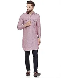 enchanted drapes Orange Cotton Men's Pathani Kurta(XS to 7XL)-picture-11