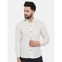 Enchanted Drapes Slim Fit Abstract Printed Mandarin Collar Pure Cotton Casual Shirt-picture-35