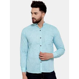Enchanted Drapes Slim Fit Pure Cotton Mandarin Collar Casual Shirt-picture-38
