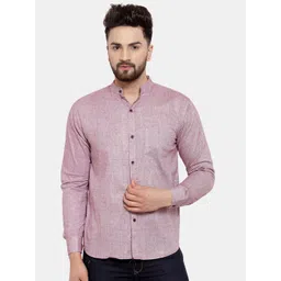 Enchanted Drapes Slim Fit Pure Cotton Mandarin Collar Casual Shirt-picture-36