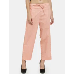 Enchanted Drapes Women Orange Striped Trousers-picture-26