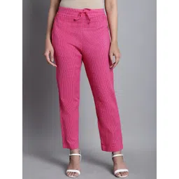 Enchanted Drapes Women Striped Cotton Cigarette Trousers-picture-21