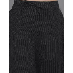 Enchanted Drapes Women Stripes Textured Cotton Slim Fit Trousers image 2