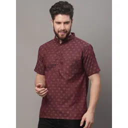 Enchanted Drapes Woven Design Mandarin Collar Pure Cotton Kurta-picture-20