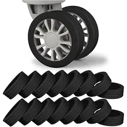 enchantment Luggage Wheel Silicone Protector 16PCS Trolley Cover for Suitcase - Shock Absorption Spinner Wheel Bag/Chair (16) Black-picture-54