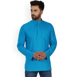 Enciger Band Collar Cotton Straight Kurta-picture-30