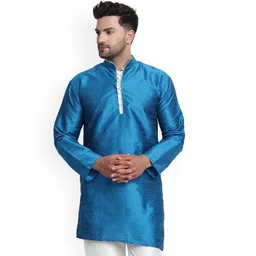 Enciger Mandarin Collar Dupion Silk Straight Kurta-picture-28