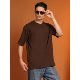 Enciger Men Solid Oversized Cotton T-shirt-picture-22