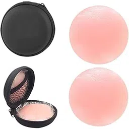 enclave Nipple Covers Reusable Comfortable & Natural Invisible Adhesive Silicone Pasties for Women, Round (Pink).-picture-42