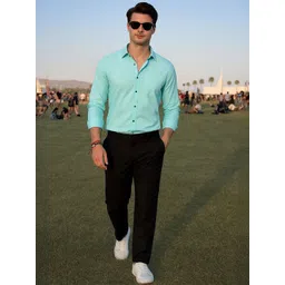 encore by INVICTUS Men Slim Fit Solid Spread Collar Casual Shirt-picture-13